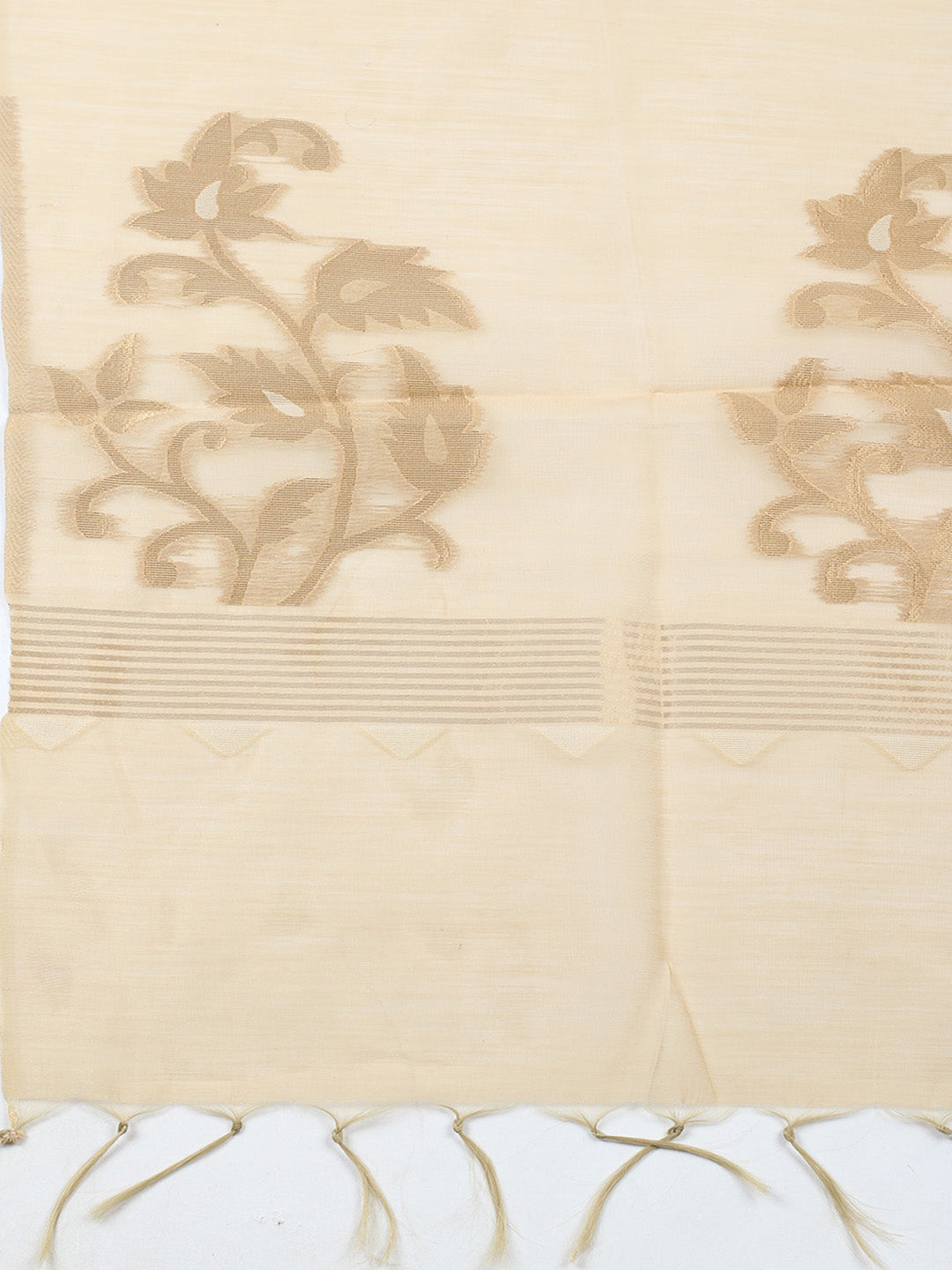 Printed Chanderi Unstitched Suit With Pant &amp; Dupatta