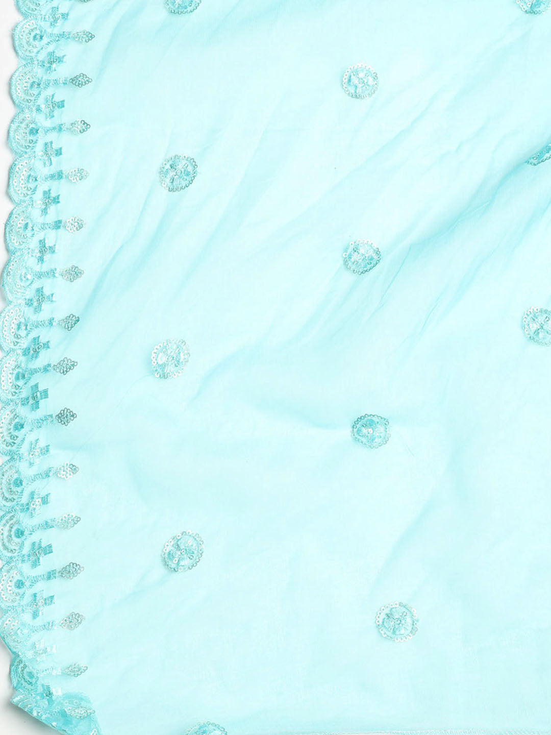 Neck Embroidered Chanderi Unstitched Suit With Dupatta