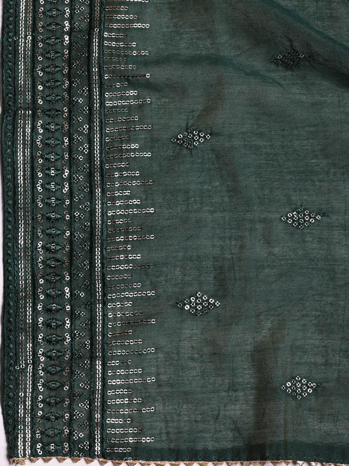 Neck Embroidered Cotton Blend Unstitched Suit With Dupatta