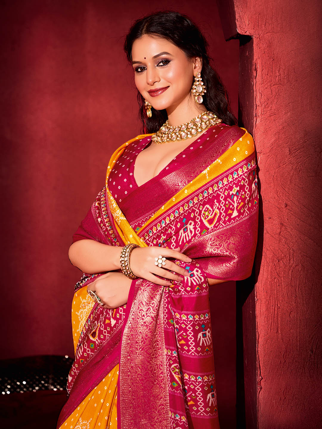 Patola Printed Art Silk Woven Saree
