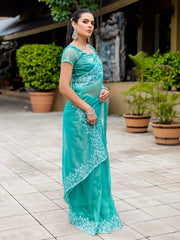 Sequence Embroidery Tissue Saree