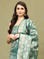 Woven Chanderi Unstitched Suit With Dupatta