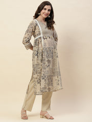 Printed Cotton Kurta With Pants