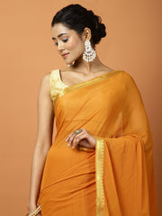 Zari Border Chiffon Woven Saree