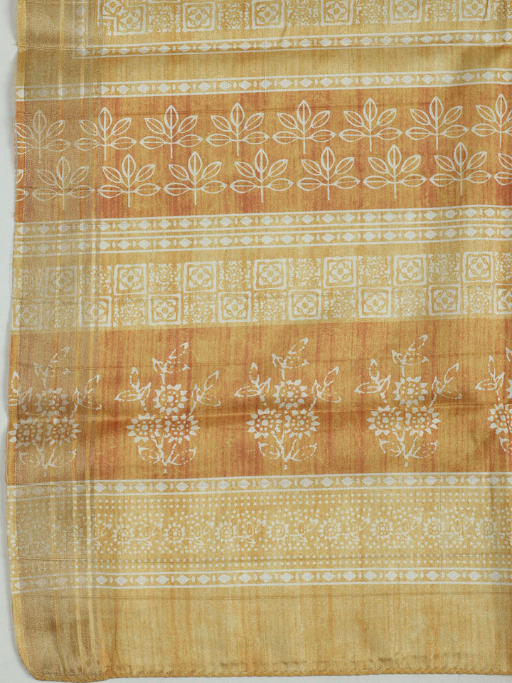 Embroidered Chanderi Unstitched Suit With Pant &amp; Dupatta