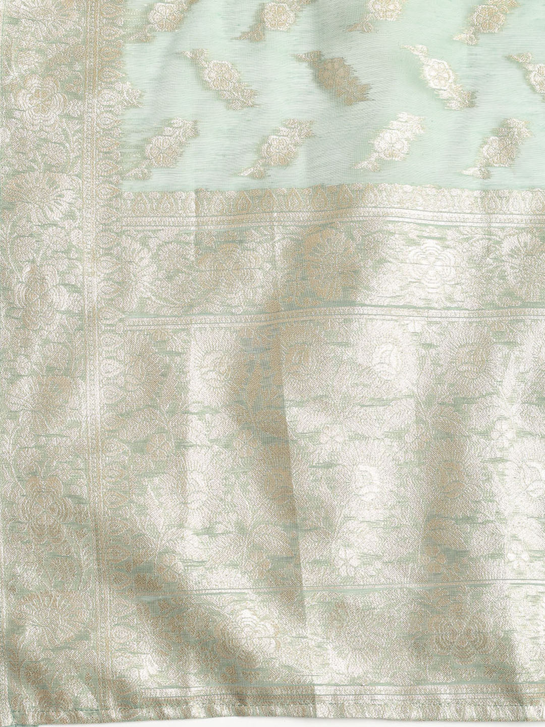 Embroidered Chanderi Unstitched Suit With Dupatta