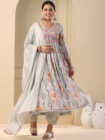 Printed Cotton Kurta With Pants & Dupatta