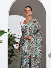 Digital Printed Crepe Saree