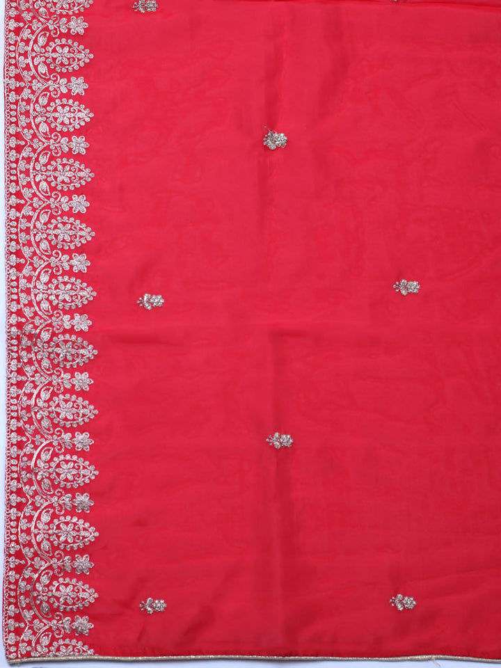 Woven Design Chanderi Unstitched Suit With Pant &amp; Dupatta