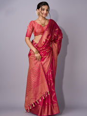 Zari Jaal Woven Art Silk Saree