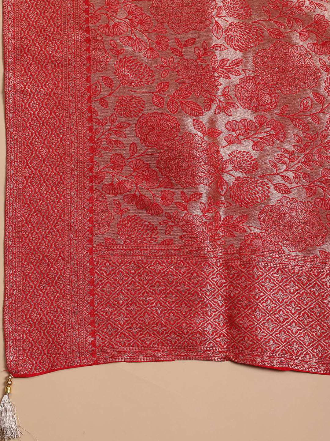 Kanjeevaram Chanderi Unstitched Suit With Dupatta