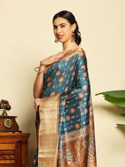 Digital Printed Tussar Saree