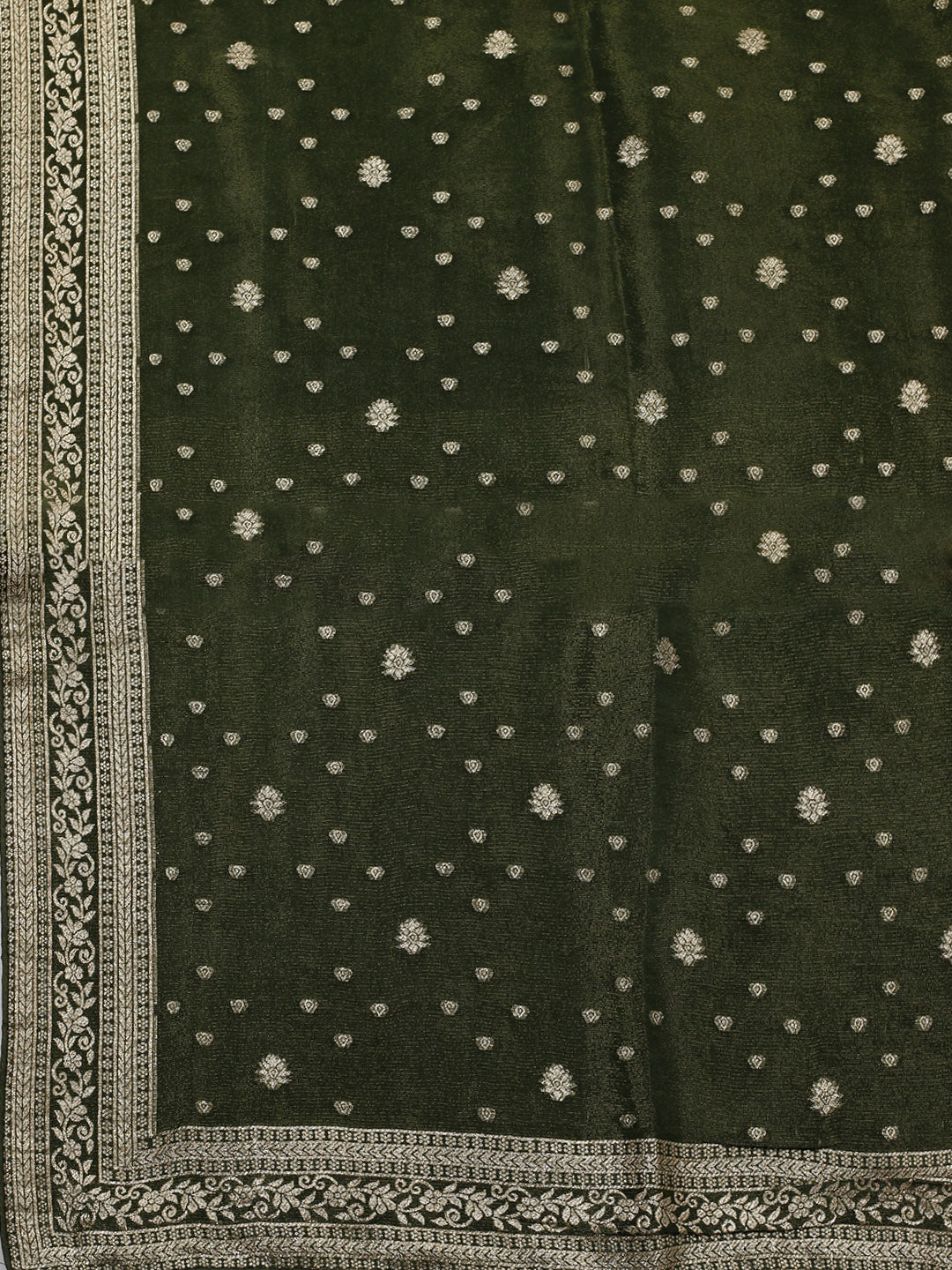 Embroidered Art Silk Unstitched Suit Piece With Dupatta
