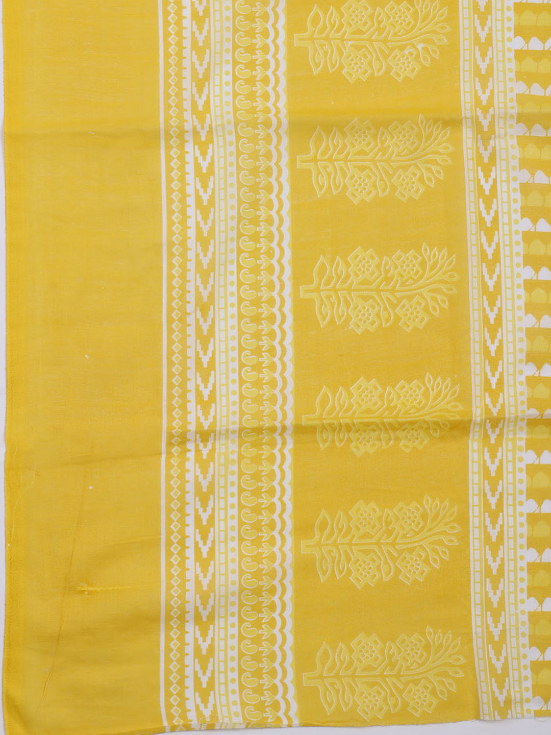 Printed Cotton Blend Unstitched Suit With Dupatta