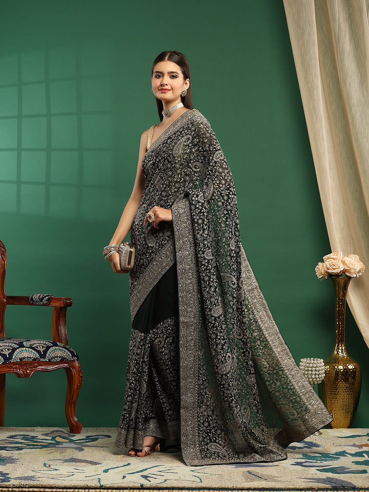 Embroidered Georgette Saree