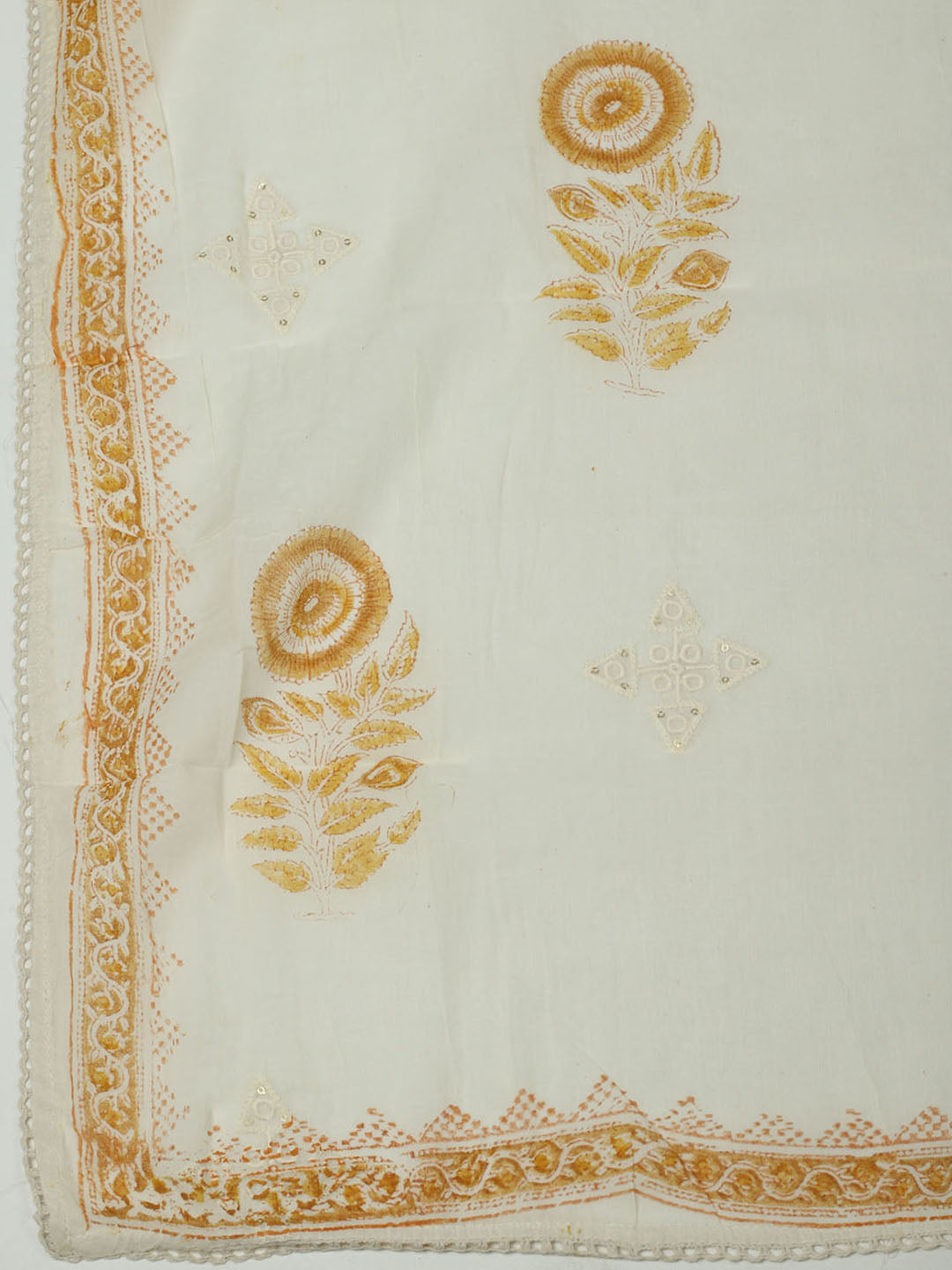 Printed Cotton Unstitched Suits Printed Suit With Pant &amp; Dupatta