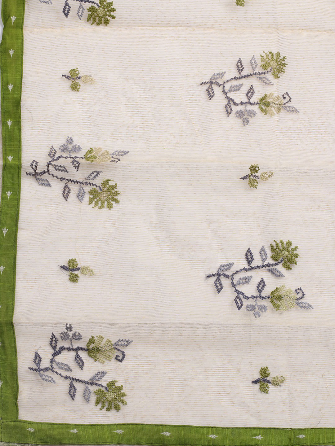 Woven Design Chanderi Unstitched Kurta With Pant &amp; Dupatta