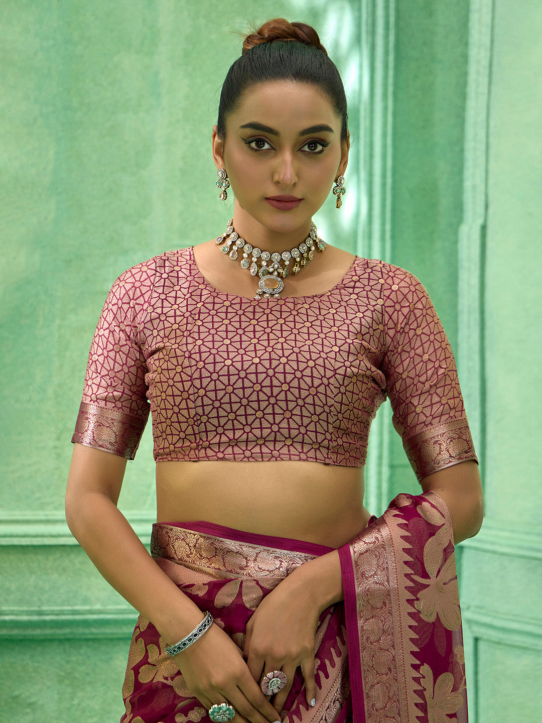 Woven Design Georgette Saree