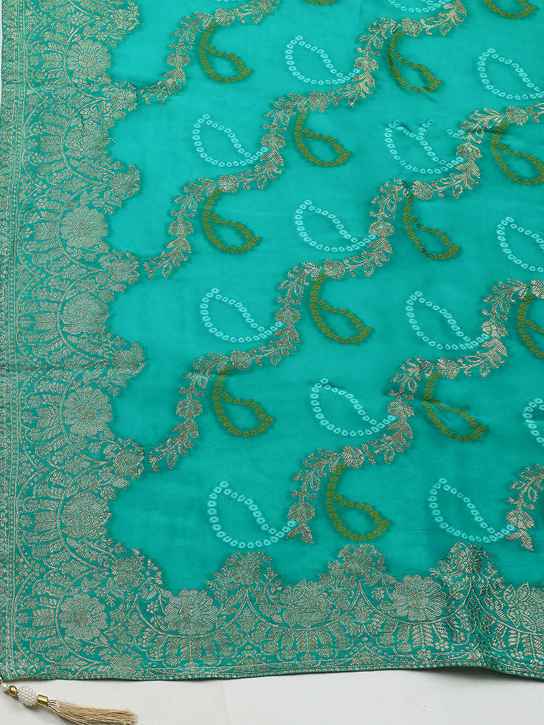 Embroidered Georgette Unstitched Suit With Pant &amp; Dupatta