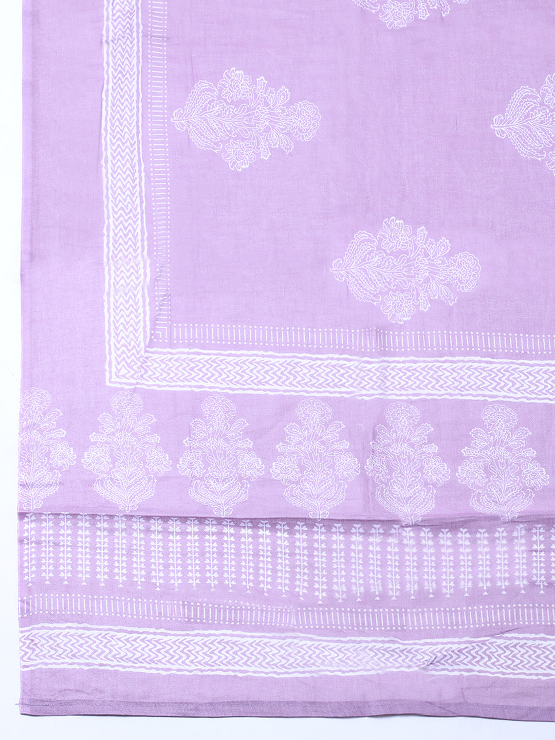 Printed Cotton Blend Unstitched Suit With Pant &amp; Dupatta