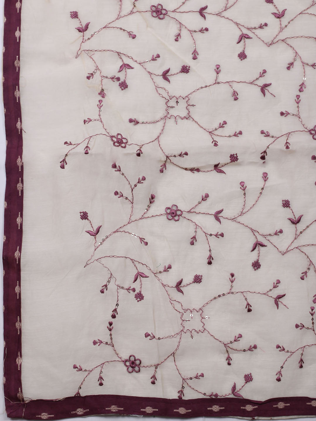 Neck Embroidered Cotton Blend Unstitched Suit With Dupatta