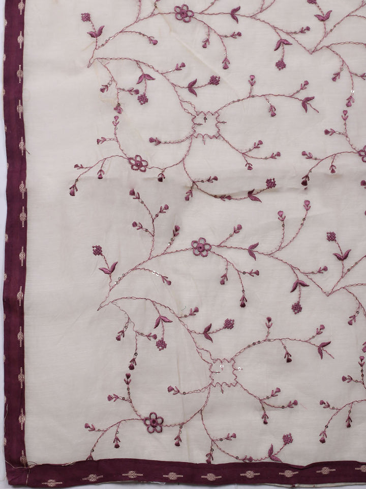 Neck Embroidered Cotton Blend Unstitched Suit With Dupatta