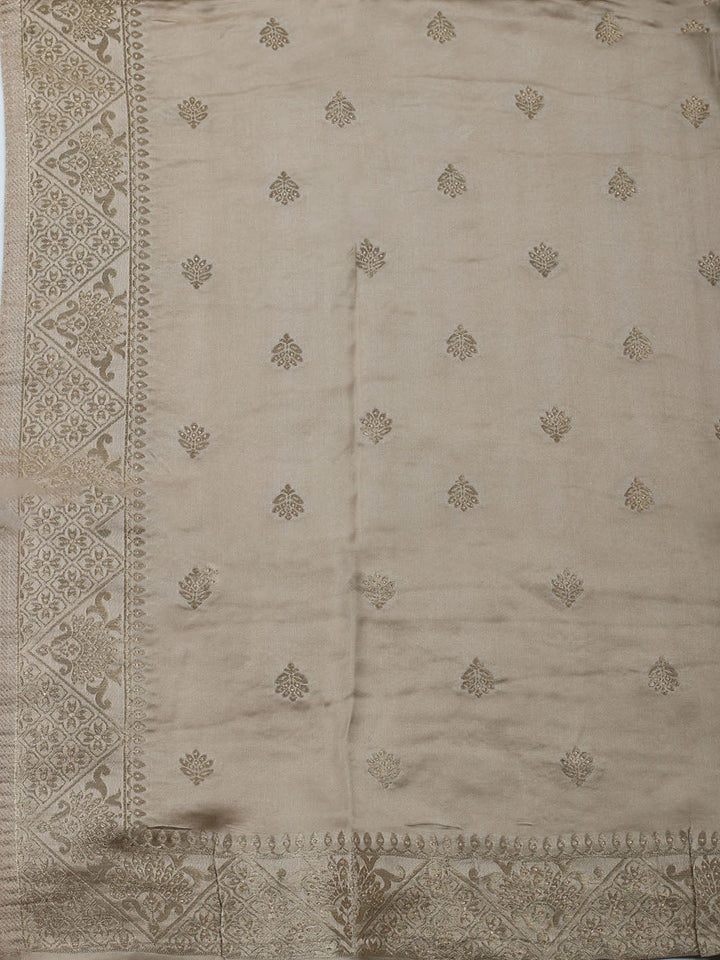 Woven Design Chanderi Unstitched Suit With Dupatta