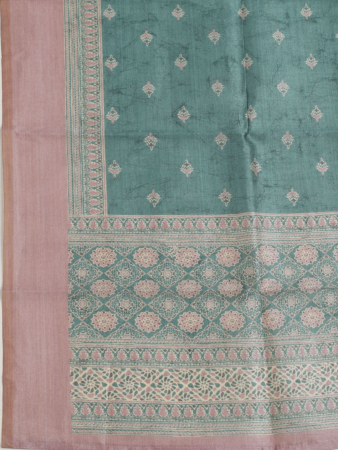 Printed Cotton Unstitched Suit With Pant &amp; Dupatta