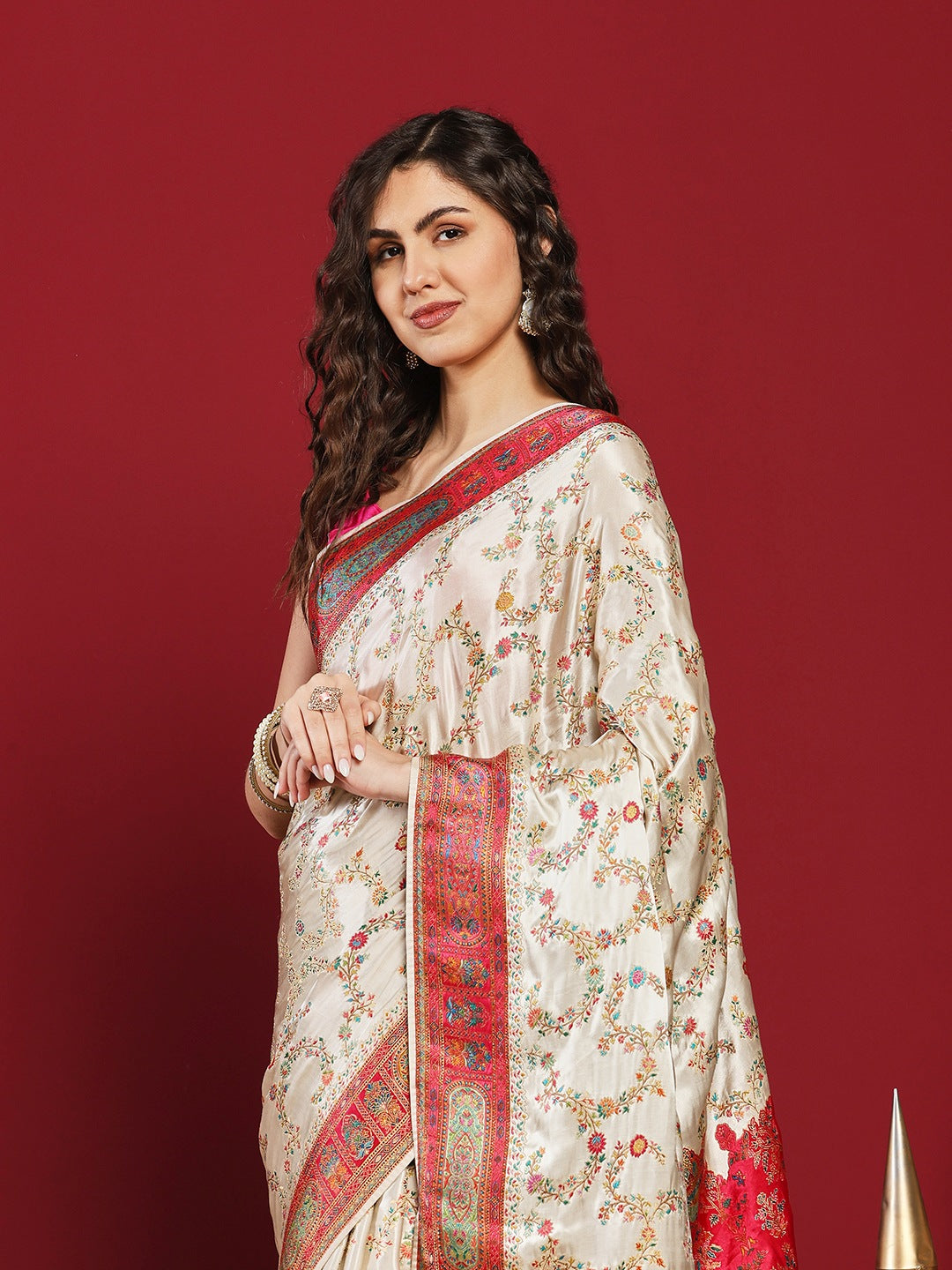 Woven Design Satin Saree