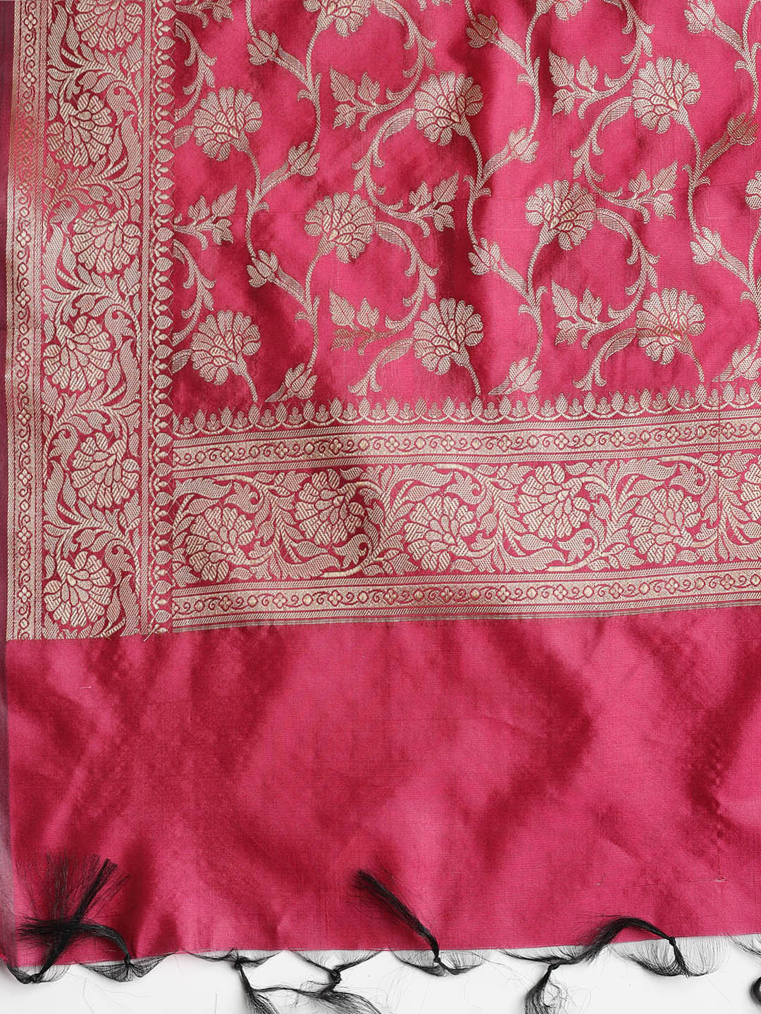Woven Banarasi Chanderi Unstitched Suit With Dupatta