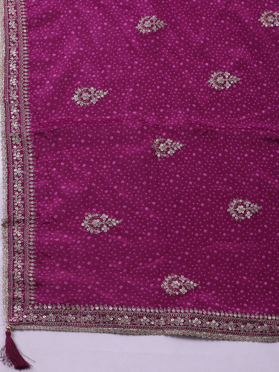 Embroidered Art Silk Unstitched Suit With Dupatta