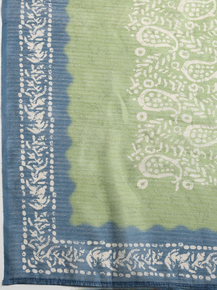 Printed Chanderi Unstitched Suit With Dupatta