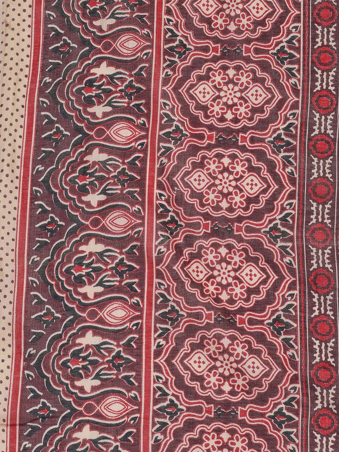 Printed Cotton Blend Unstitched Suit Piece With Dupatta