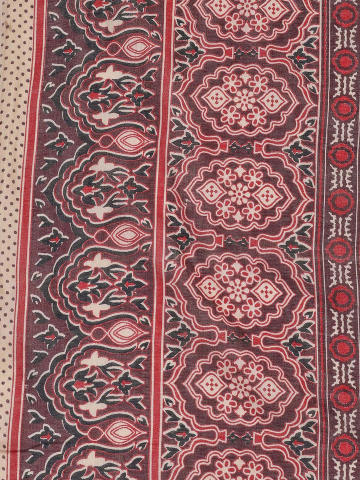 Printed Cotton Blend Unstitched Suit Piece With Dupatta