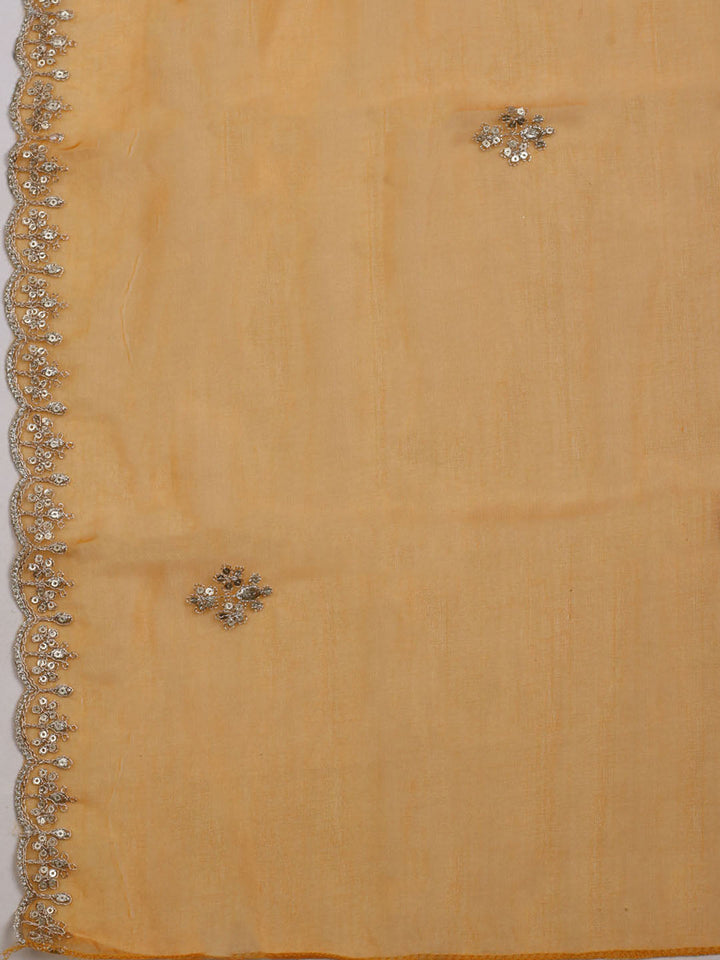 Embroidered Organza Unstitched Suit With Dupatta