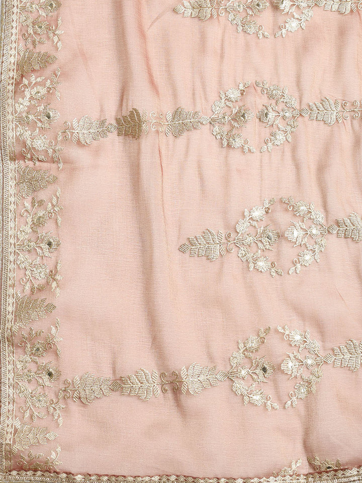 Embroidered Organza Unstitched Suit With Dupatta