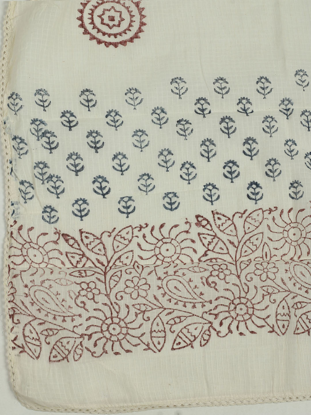 Printed Cotton Unstitched Suits Printed Suit With Pant &amp; Dupatta