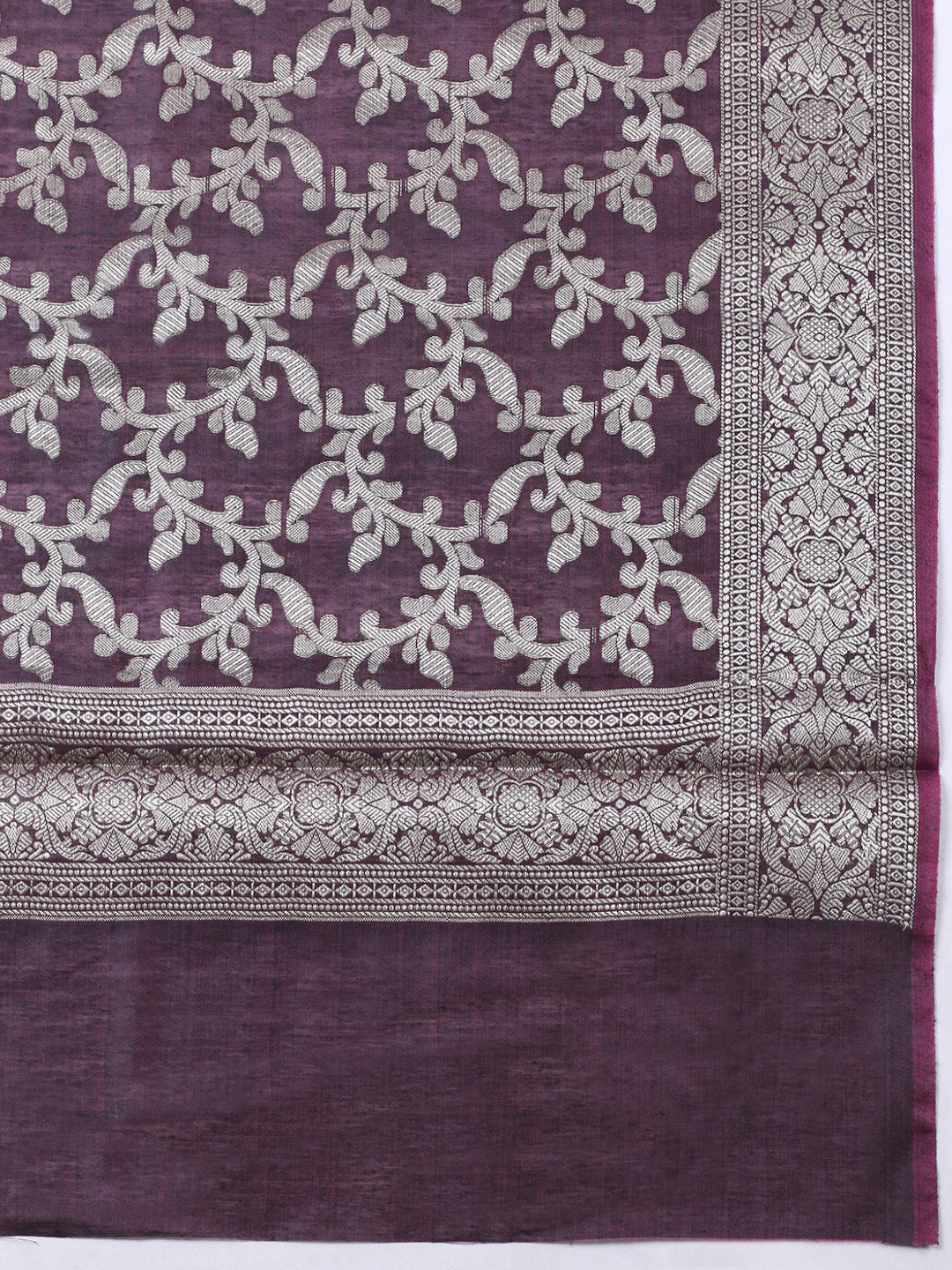 Banarasi Chanderi Unstitched Suit With Pant &amp; Dupatta