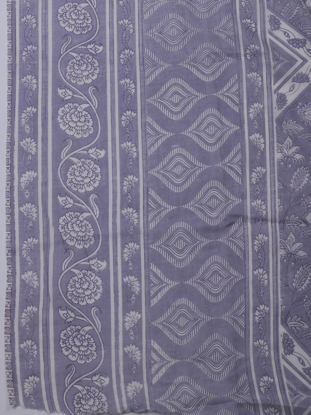 Printed Cotton Blend Unstitched Suit With Dupatta
