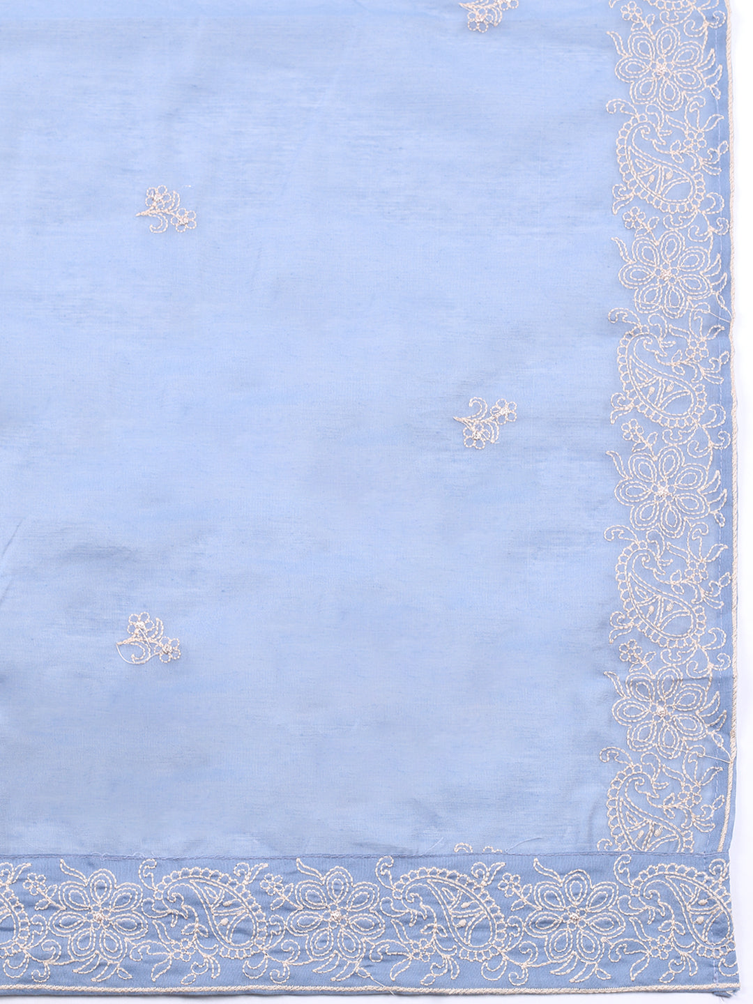 Embroidered Cotton Blend Unstitched Suit With Pant &amp; Dupatta