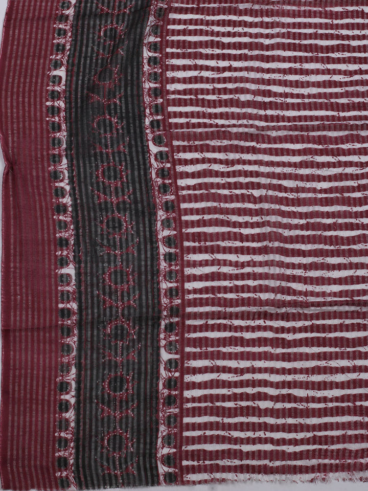 Printed Cotton Blend Unstitched Suit With Dupatta