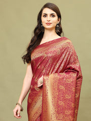 Zari Jaal Woven Handloom Saree