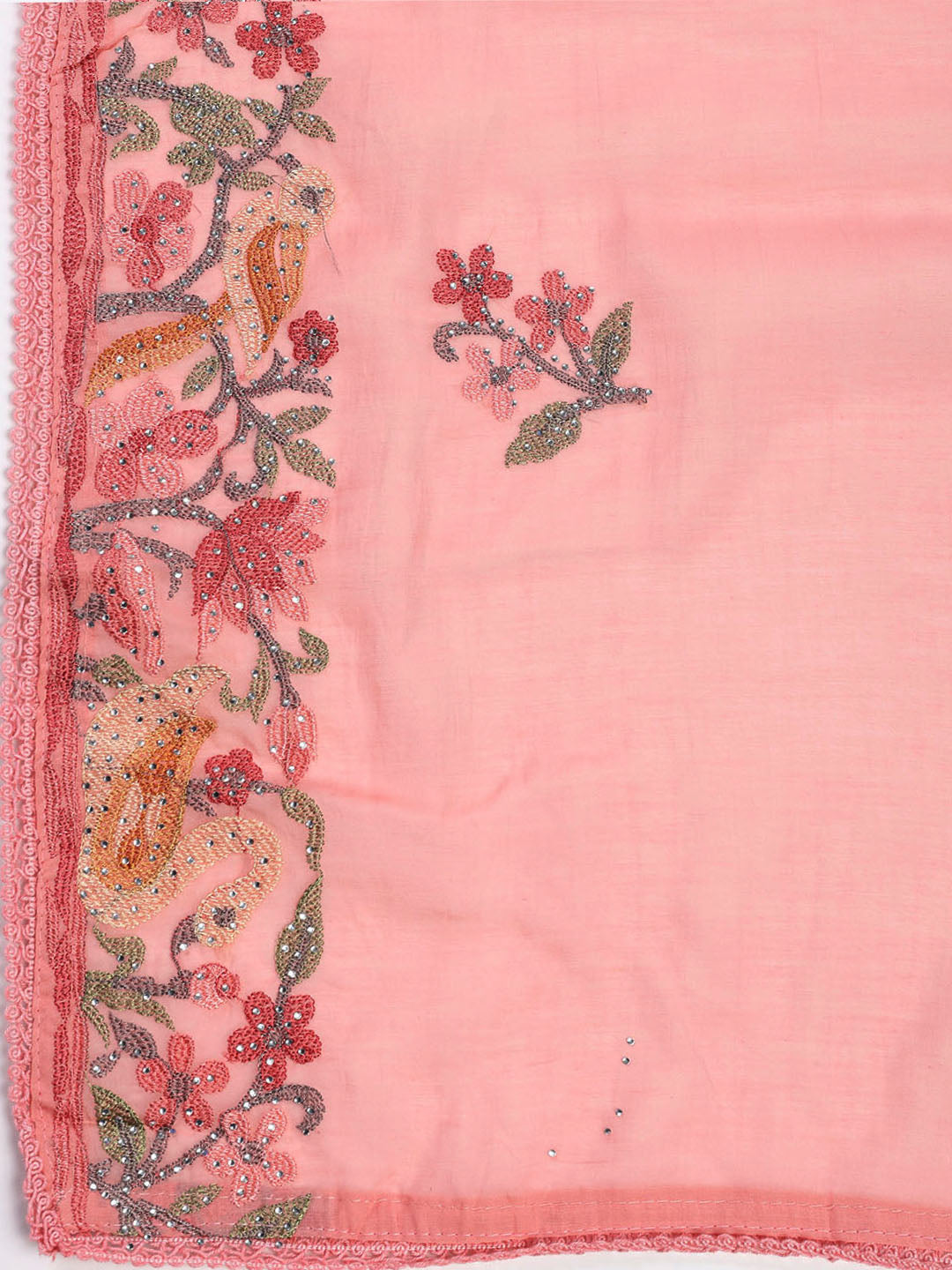 Embroidered Cotton Blend Unstitched Suit With Dupatta