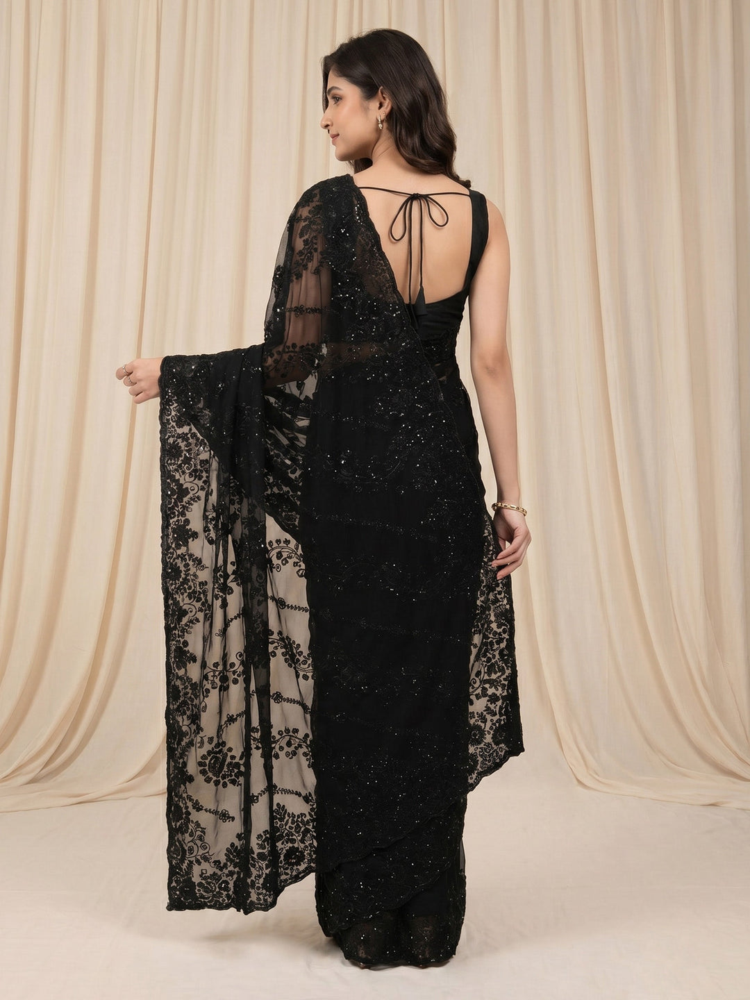 Embroidered Georgette Saree