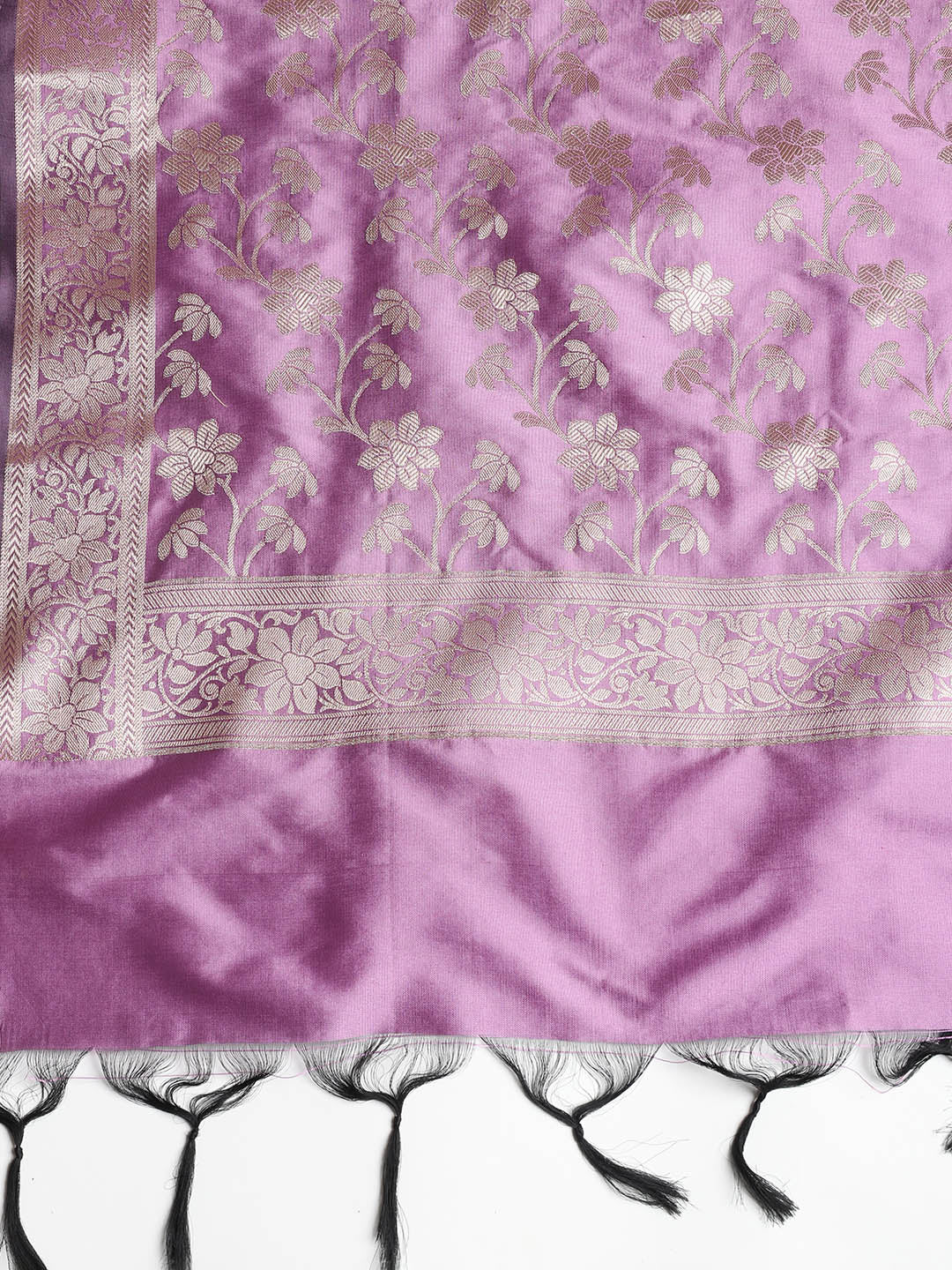 Woven Banarasi Chanderi Unstitched Suit With Dupatta