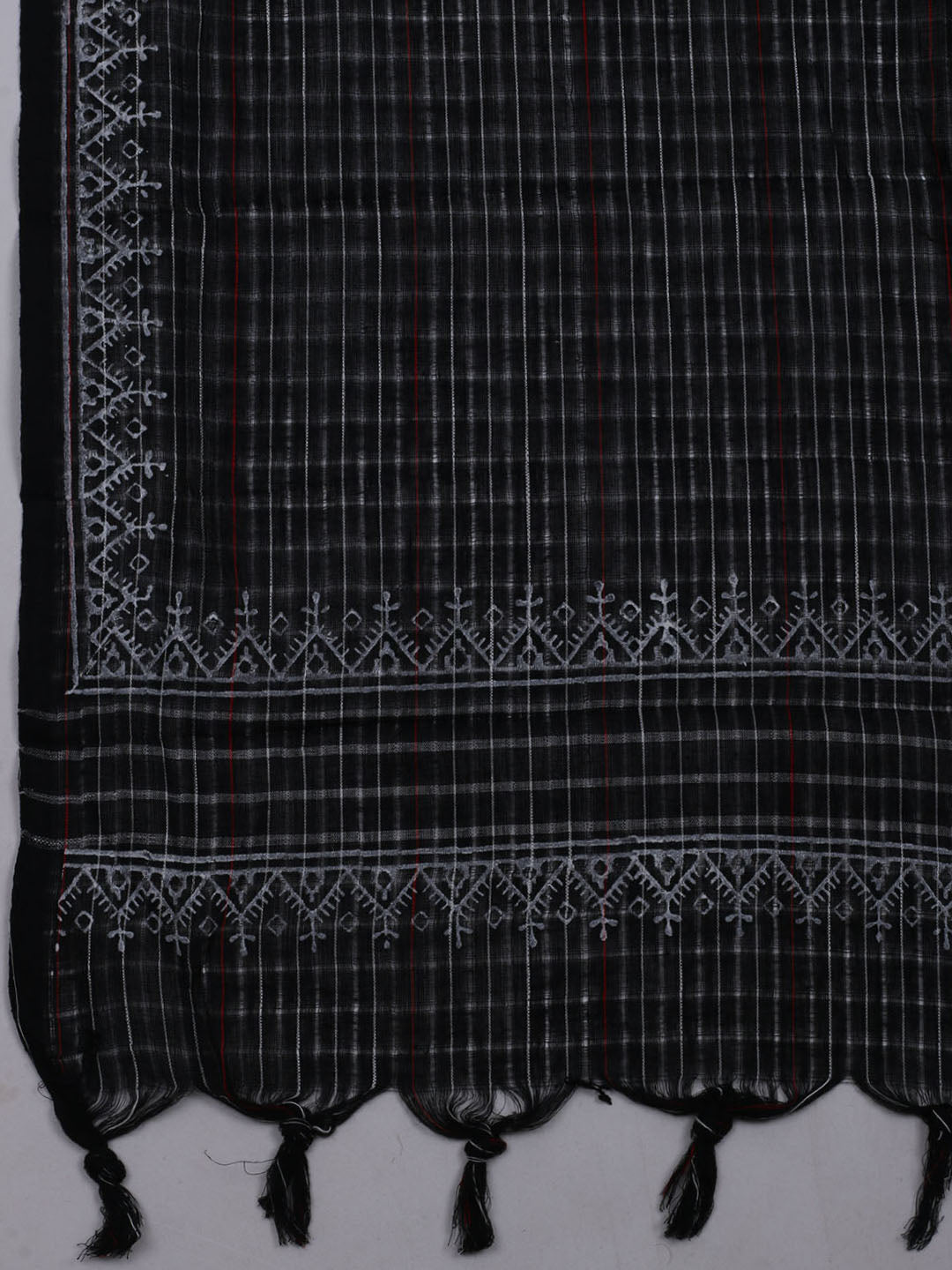 Patch Neck Cotton Blend Unstitched Suit With Dupatta