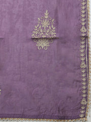 Embroidered Chanderi Ustitched Suit With Pant & Dupatta