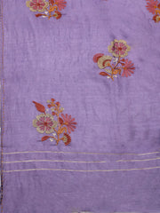 Embroidered Cotton Blend Unstitched Suit With Pant & Dupatta