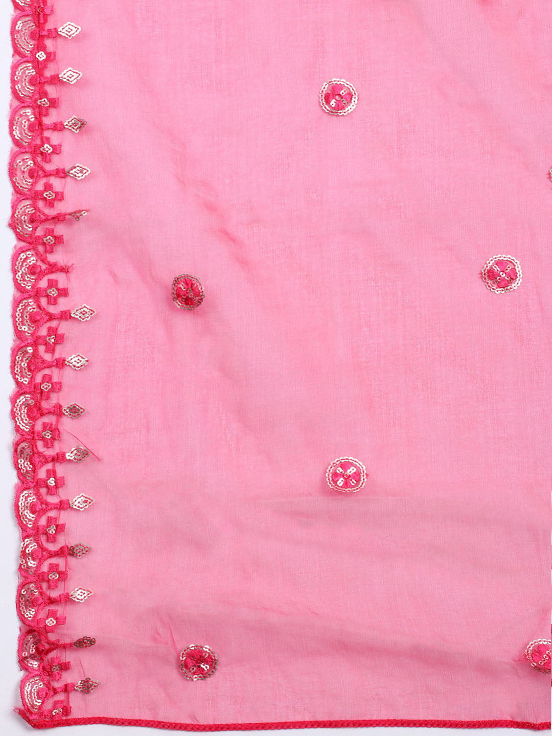 Neck Embroidered Chanderi Unstitched Suit With Dupatta