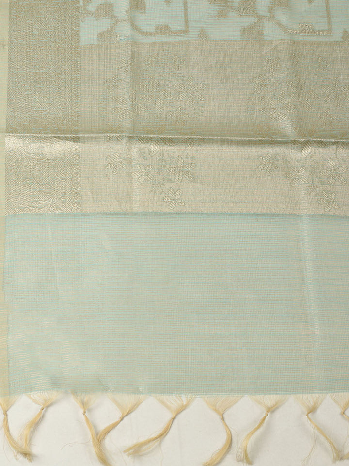 Embroidered Tissue Unstitched Suit With Pant &amp; Dupatta